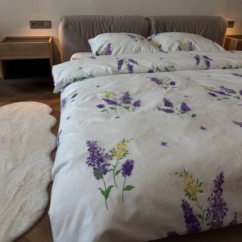 Постельное белье полуторное кремовое Цветы Поликоттон Ananasko 85036 85036(1,5) фото