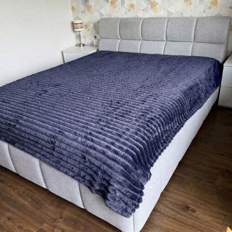 Плед-покривало флісовий євро темно-синій 200х220 Королівський Шарпей Colorful Home PVK9 PVK9(e) фото