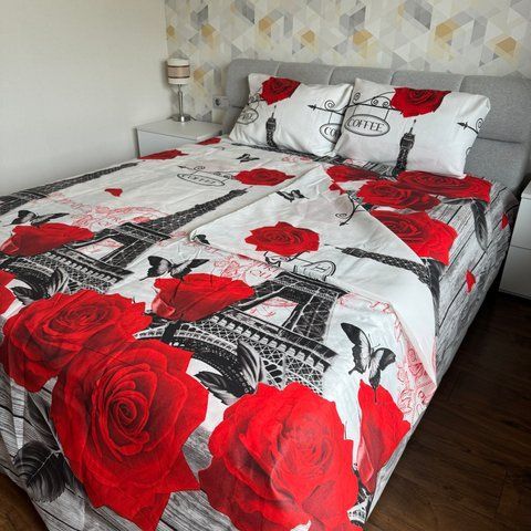 Постільна білизна полуторна біла Париж Полікотон Ananasko 8553 8553(1,5) фото